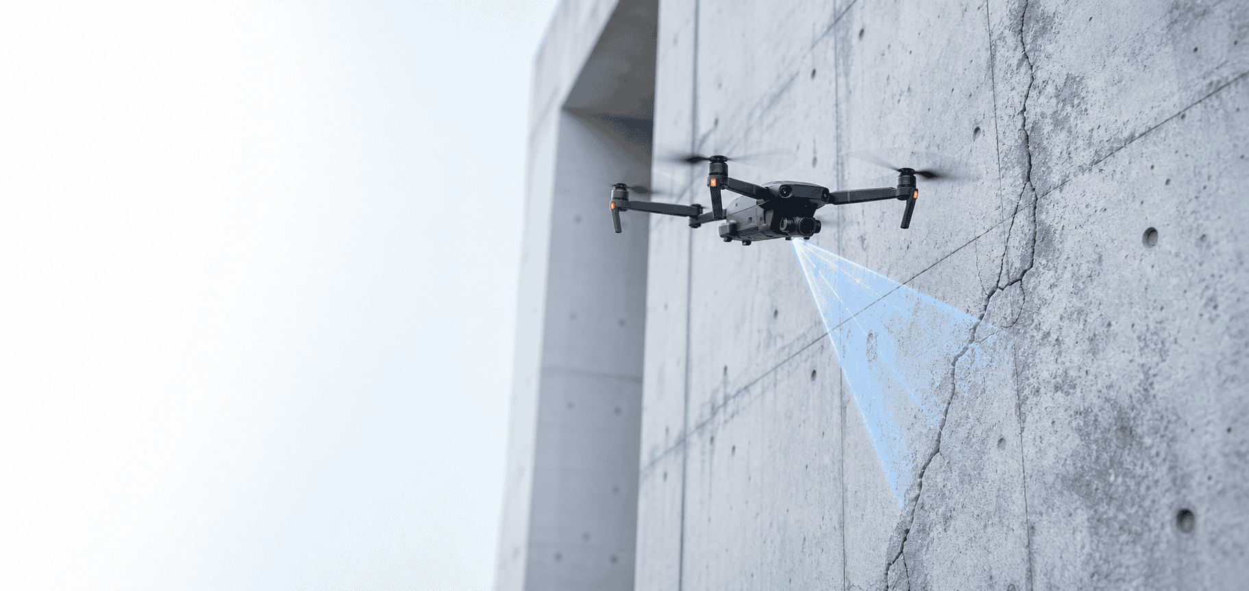 Drone crack detection on concrete façade