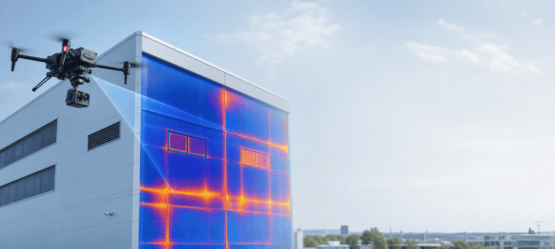 Thermal building diagnostics by drone